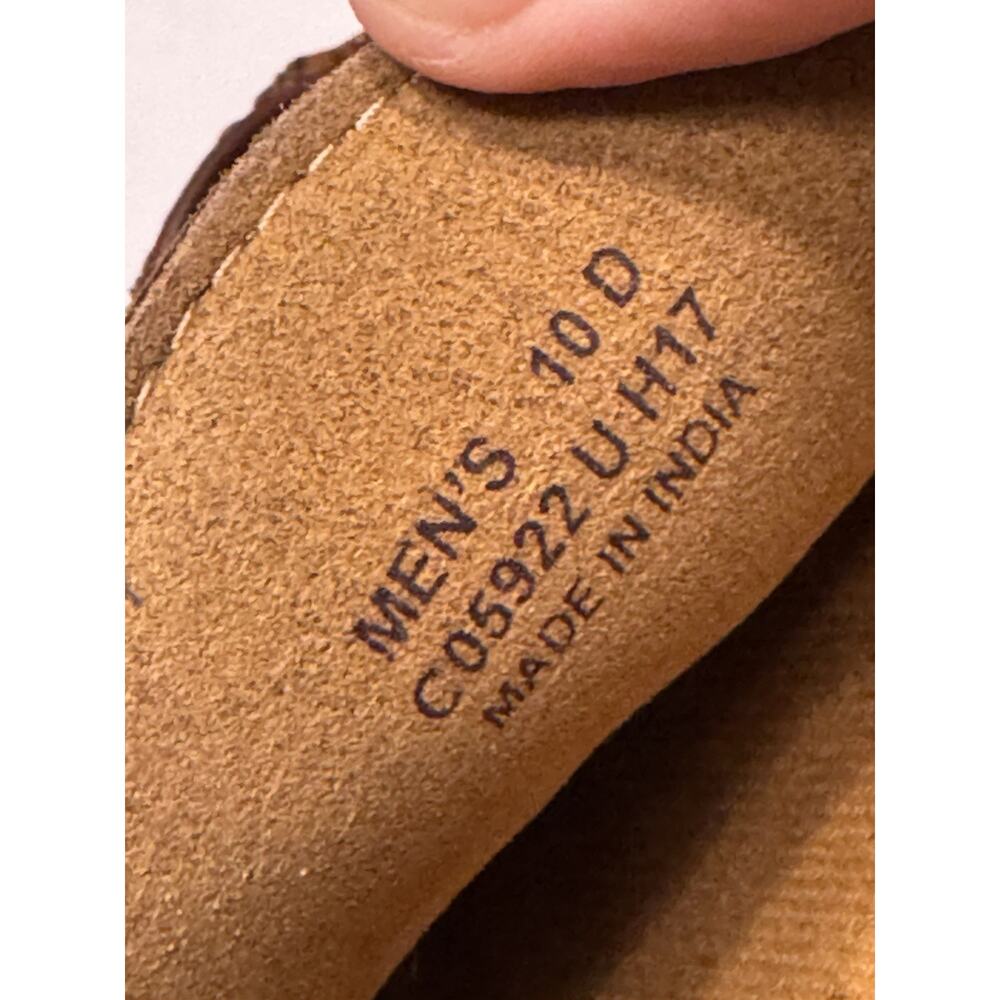 Size 10 Cole Haan Brown Leather Driving Mocs Rubber Nubs Moccasin Slip On - Picture 9 of 9